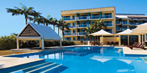 Take a dip ... the swimming pool at The Oaks Waterfront Hotel,The Entrance.