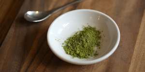 Matcha (green tea) powder.
