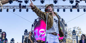 Tim Rogers performing at the Birdsville Big Bash in 2024.