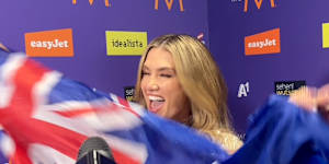 Delta Goodrem spoke backstage after booking a slot in the Eurovision grand final.