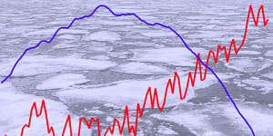 Climate emergency revealed in sea ice extent.