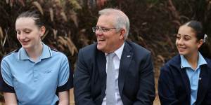Prime Minister Scott Morrison at a school visit this week.