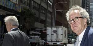 Geoffrey Rush leaves the Federal Court on Tuesday.