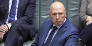 Opposition Leader Peter Dutton during question time earlier this month.