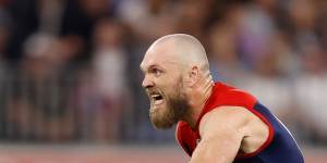 Max Gawn shows his style during the 2021 AFL grand final,in which his Melbourne Demons defeated the Western Bulldogs 140-66.