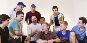The cast of The Inheritance rehearse at fortyfivedownstairs.