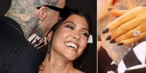 Of course Kourtney Kardashian is on trend with her engagement ring