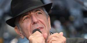 Leonard Cohen on stage during the first big concert at Hanging Rock in 2010.