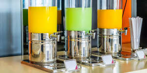 Choose your poison from the fluorescent-coloured buffet juice.