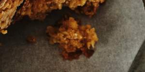Coconut and sour-cherry flapjacks.