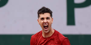 ‘Running on fumes’:Kokkinakis powers to marathon Roland-Garros win