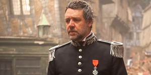 Russell Crowe as Inspector Javert in Les Misérables.