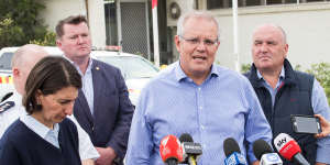 Prime Minister Scott Morrison visits Wollondilly Shire in Sydney's south-west on Sunday. 
