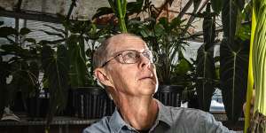 Chief Scientist Brett Summerell at the Royal Botanic Garden Sydney with the rare corpse flower set to bloom next week.