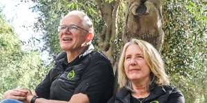 John Symington and wife Marjan on their olive farm.