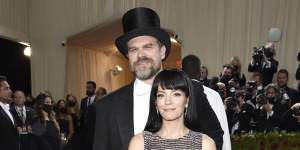 David Harbour and Lily Allen at the Met Gala earlier this month.