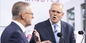 Going head to head:Anthony Albanese and Scott Morrison.