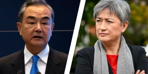 Foreign Minister Penny Wong and her Chinese counterpart Wang Yi.