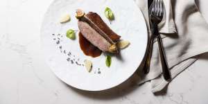 Go-to dish:Lavender-glazed roast duck breast.