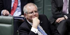 Scott Morrison during his first question time as Prime Minister.