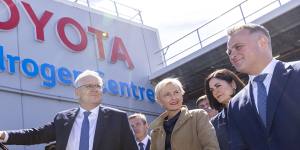 Prime Minister Scott Morrison visits the Toyota Hydrogen Centre in Altona today.