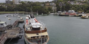 The South Steyne is moored at Berrys Bay on Sydney’s lower north shore.