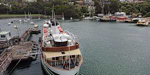 The South Steyne is moored at Berrys Bay on Sydney’s lower north shore.