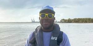 Dr Elvis Okoffo has tested samples of mud from Moreton Bay for microplastics.