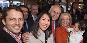 The Turnbulls visit to Hurstville:Alex,Yvonne,granddaughter Isla,Malcolm and Lucy Turnbull. 