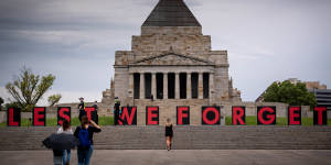 The Shrine of Remembrance was closed to the public on Wednesday because of COVID-19 restrictions.