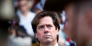 Gillon McLachlan at the Anzac Day match.