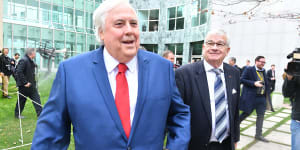 Clive Palmer is back in Canberra and he's already copped two sprays