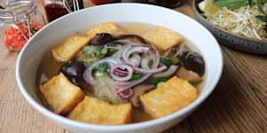 Mushroom and tofu pho.