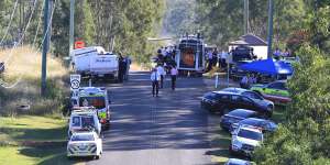 The police forward command post during the 20-hour siege involving gunman Ricky Maddison.