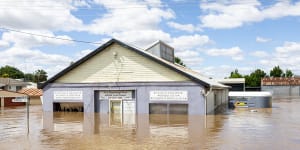 A flood-hit house in the rural NSW town of Forbes in November 2022.