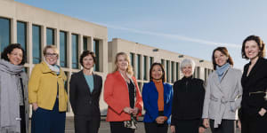 Incoming crossbenchers Monique Ryan,Zoe Daniel,Kate Chaney,Kylea Tink,Dai Le,Libby Watson-Brown,Sophie Scamps and Allegra Spender arrive at Parliament House for the first time as MPs.