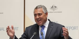 Then Treasurer Joe Hockey explaining the 2015 intergenerational report. The next report will be vastly different.