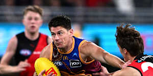 Running with menace:Brisbane veteran Dayne Zorko.