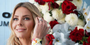 Jennifer Hawkins'final hurrah for Myer at Oaks Day in Melbourne ... we swear this time.