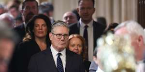Last days at the helm? British Prime Minister Keir Starmer at the state opening of parliament at the Palace of Westminster on Wednesday.