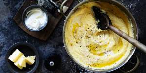 Neil Perry's soft polenta with mascarpone and parmesan