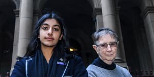 Anjali Sharma,16,and her litigation guardian Sister Brigid Arthur,86.