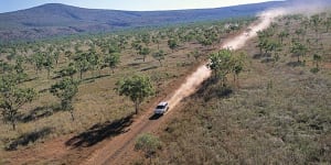 Driving the dusty Gibb River Road.