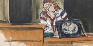 A witness testifying as “Carolyn” breaks down while testifying about her experiences with Jeffery Epstein during Ghislaine Maxwell’s trial in New York on December 7.