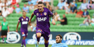 Jake Brimmer,seen here playing for Perth Glory,impressed in his new side Melbourne Victory's Asian Champions League match against Beijing.