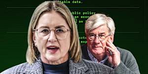 Victorian Premier Jacinta Allan and economist Saul Eslake. 