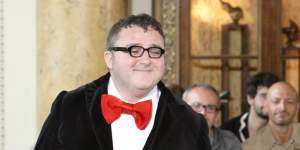 Alber Elbaz taking a bow in 2007 while creative director of Lanvin. 