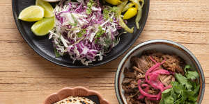 The go-to dish:falling-apart lamb barbacoa served with warm flour tortillas.