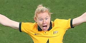 Clare Polkinghorne made the early breakthrough for Australia. 