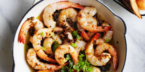 Adam Liaw's prawns with capers,garlic and butter. 